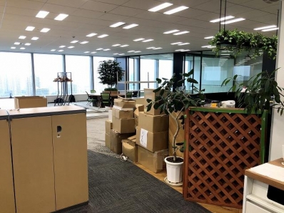 150坪オフィス内　不要オフィス什器類　買取撤去